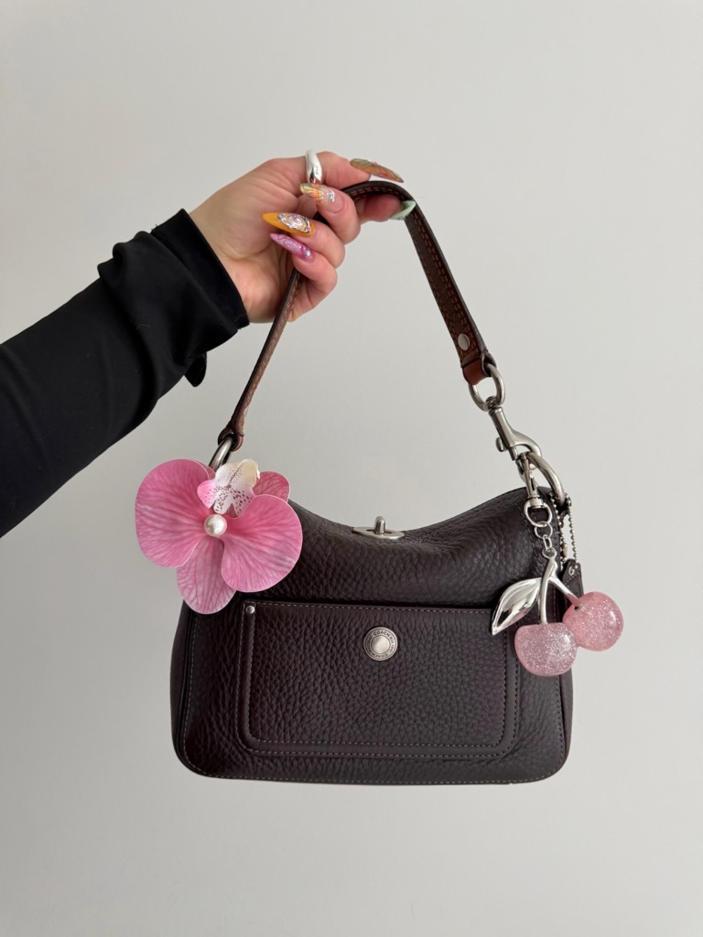 Vintage  Coach Espresso Brown Chelsea Turnlock Mini Shoulder Bag